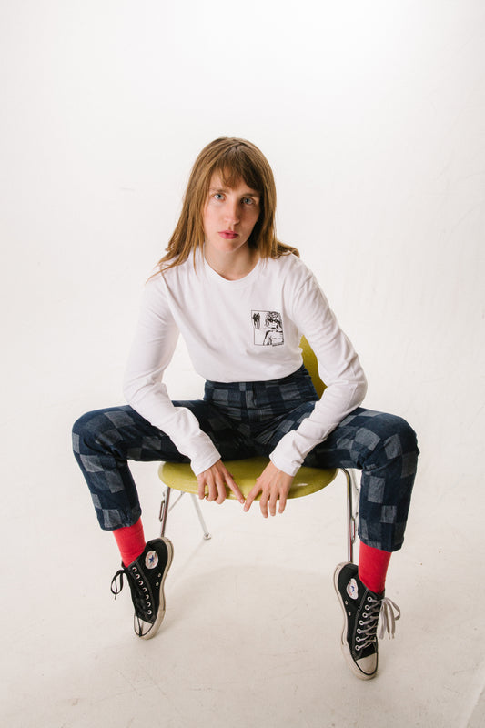 "BOARDFIRE" Long Sleeve Shirt WHITE