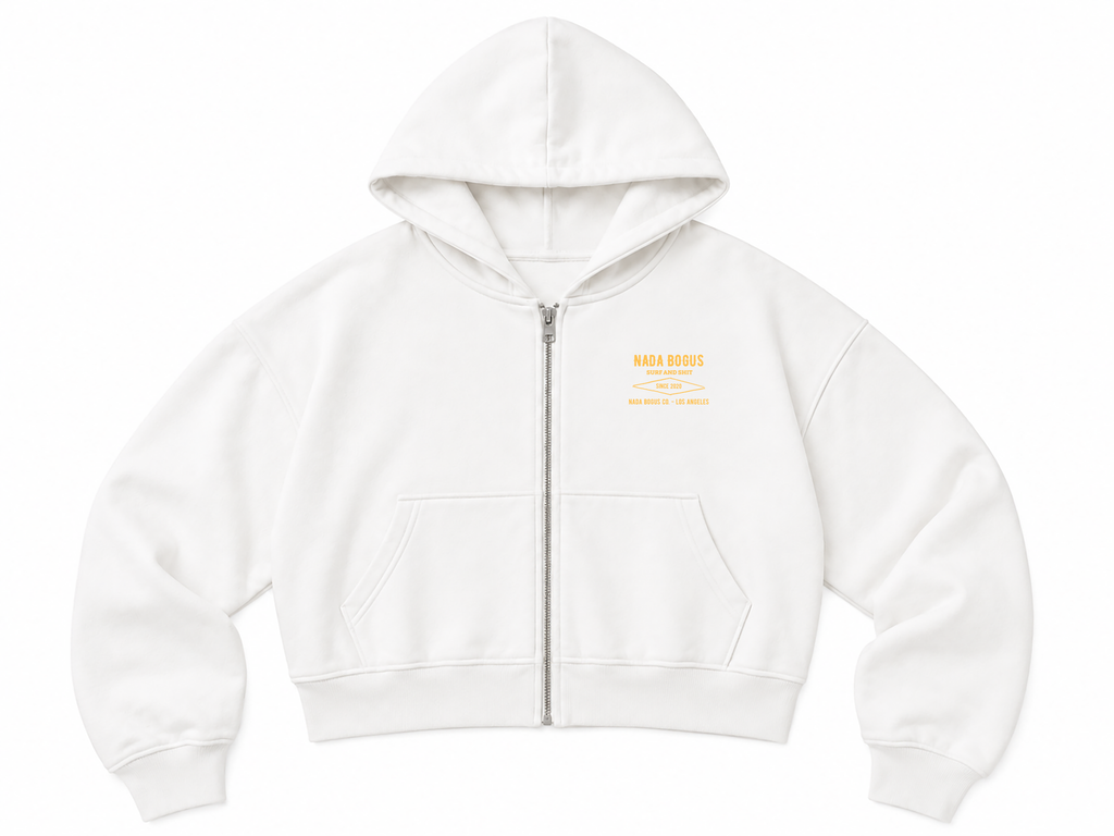 SURF & S*** WOMEN'S CROP ZIP UP HOODIE