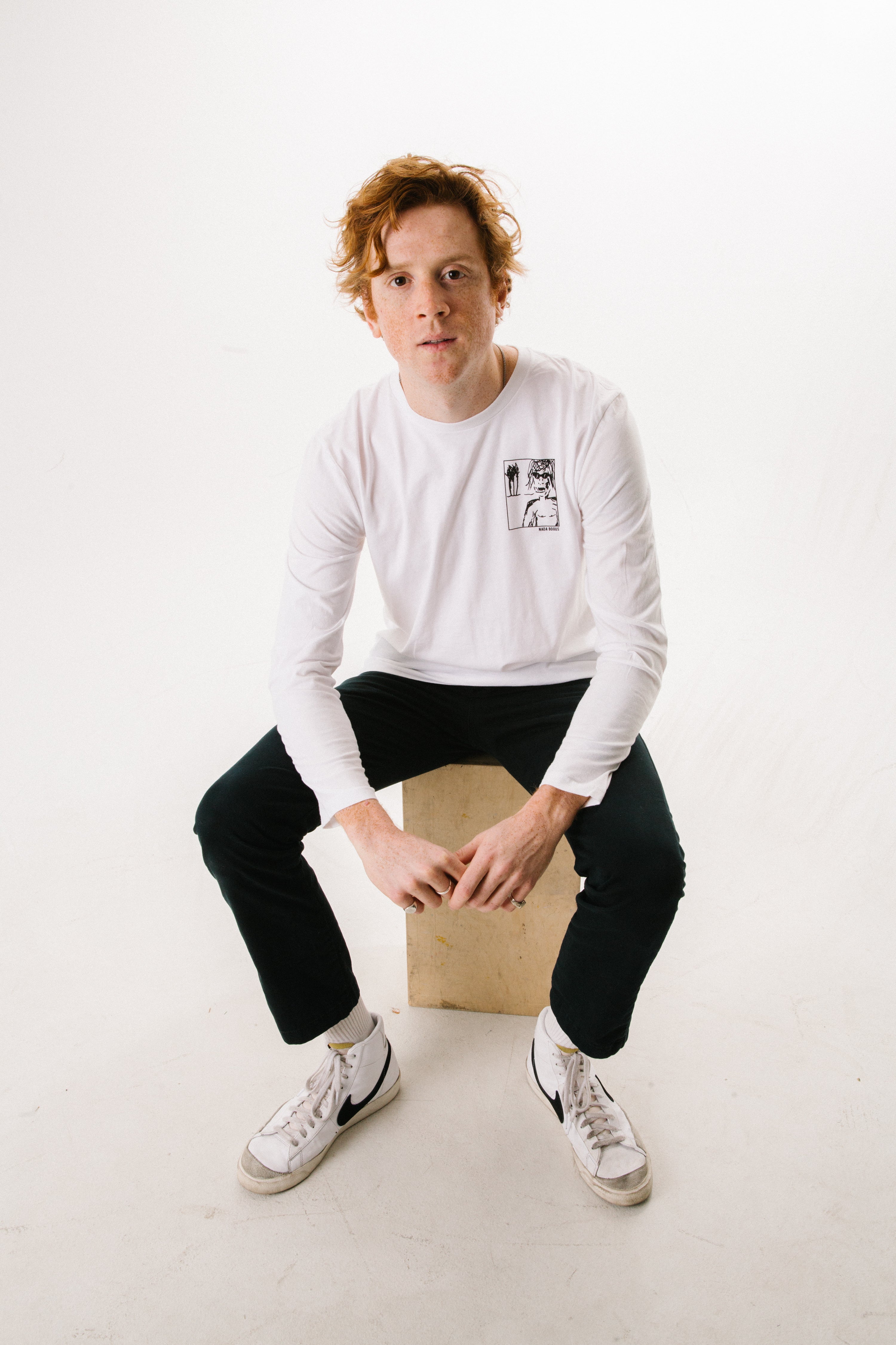 "BOARDFIRE" UNISEX Long Sleeve Shirt WHITE