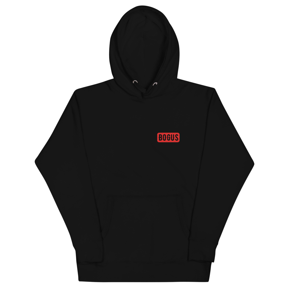 "BOGUS" UNISEX Hoodie BLACK/WHITE