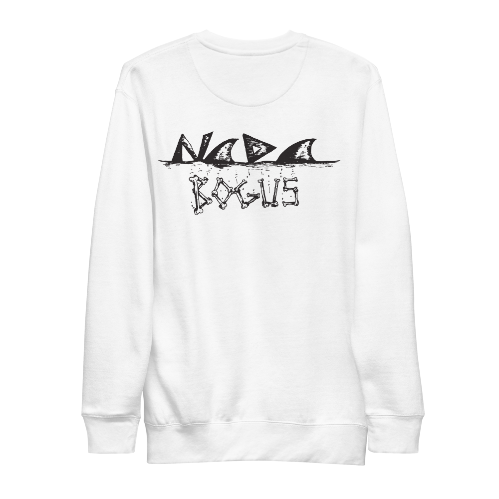 "BAX BONES" UNISEX Crew WHITE/GREY