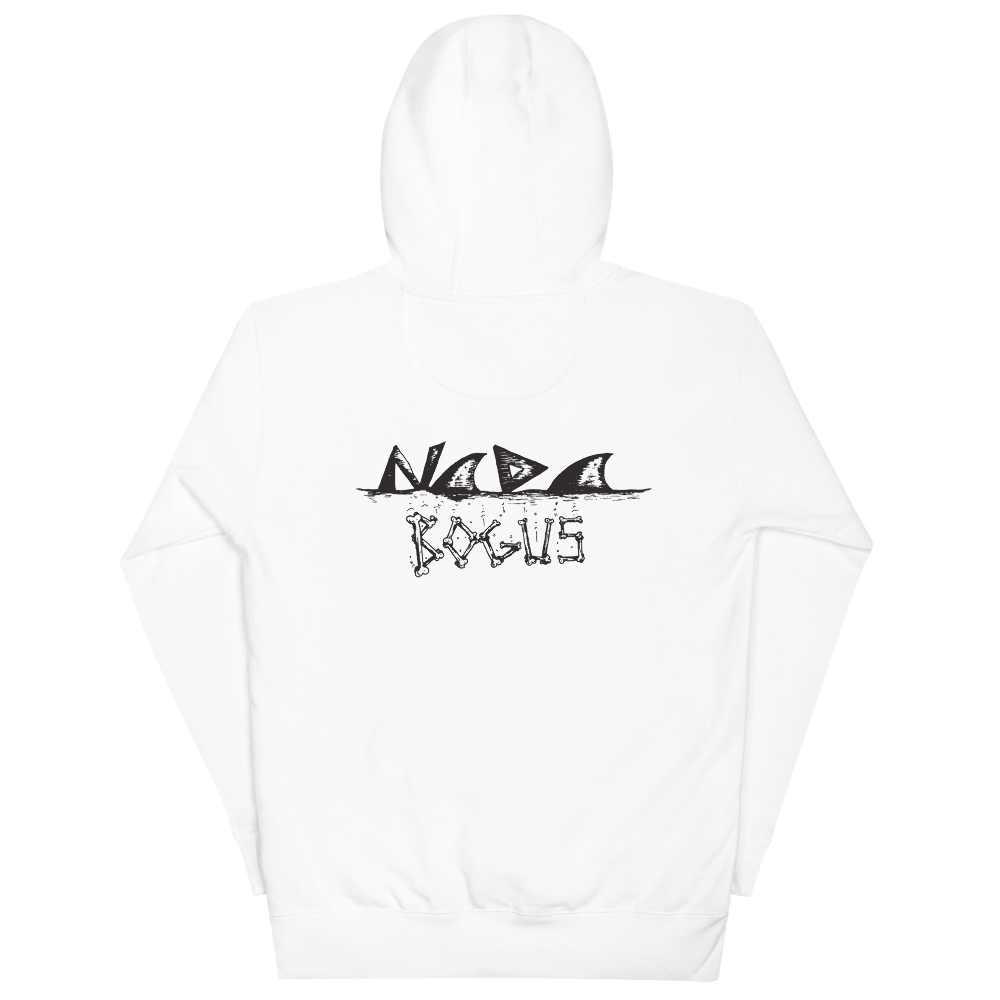 "BAX BONES" UNISEX Hoodie WHITE/GREY