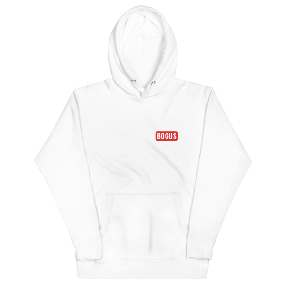 "BOGUS" UNISEX Hoodie BLACK/WHITE