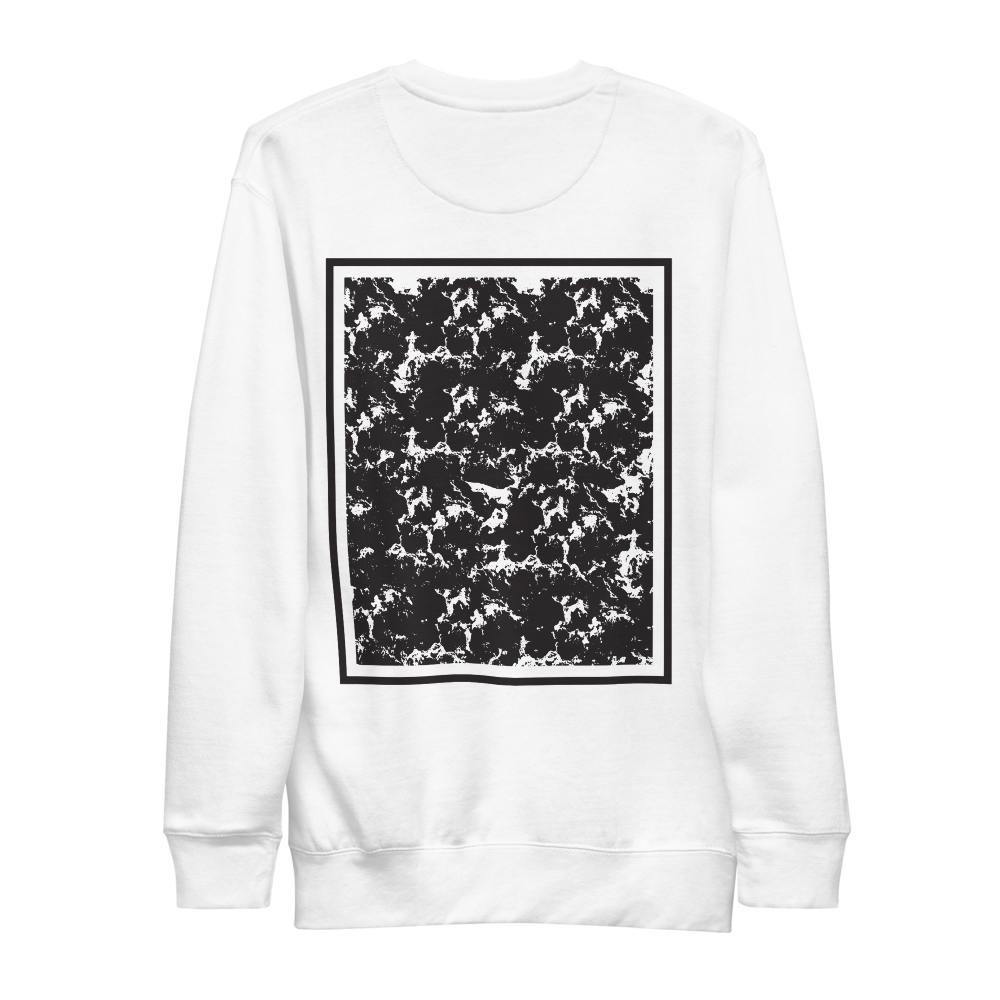 "CORAL" UNISEX Crew WHITE/GREY