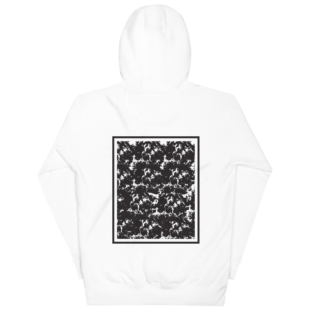 "CORAL" UNISEX Hoodie WHITE/GREY