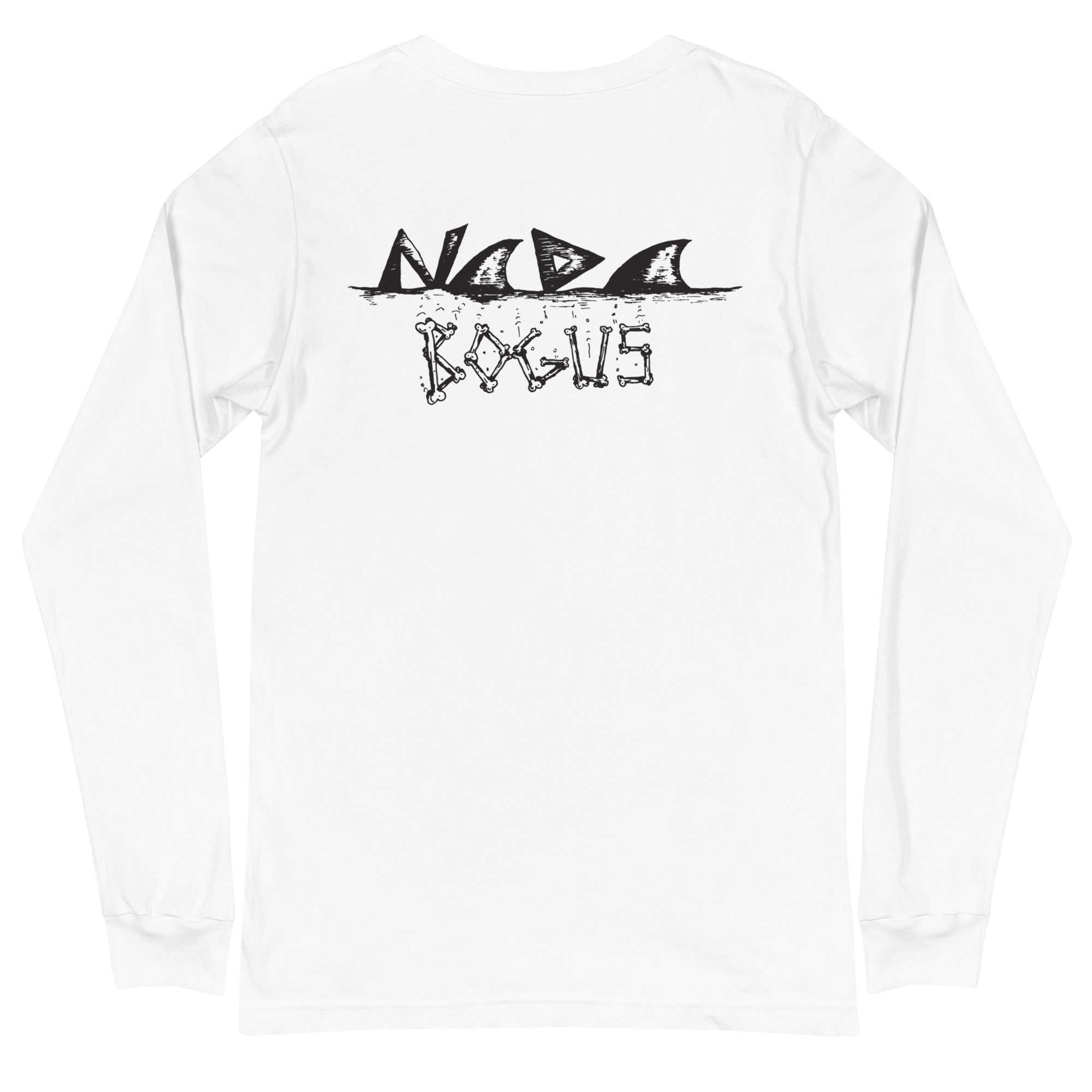 "BAX BONES" UNISEX Long Sleeve Shirt White